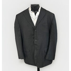 Stanley Blacker 48L Charcoal Three Button Blazer No Size Tag See Measurments